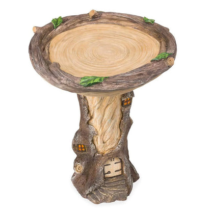 Giftesty Beautiful Sunflower Bird Bath Brown Pedestal Handmade For Outdoor