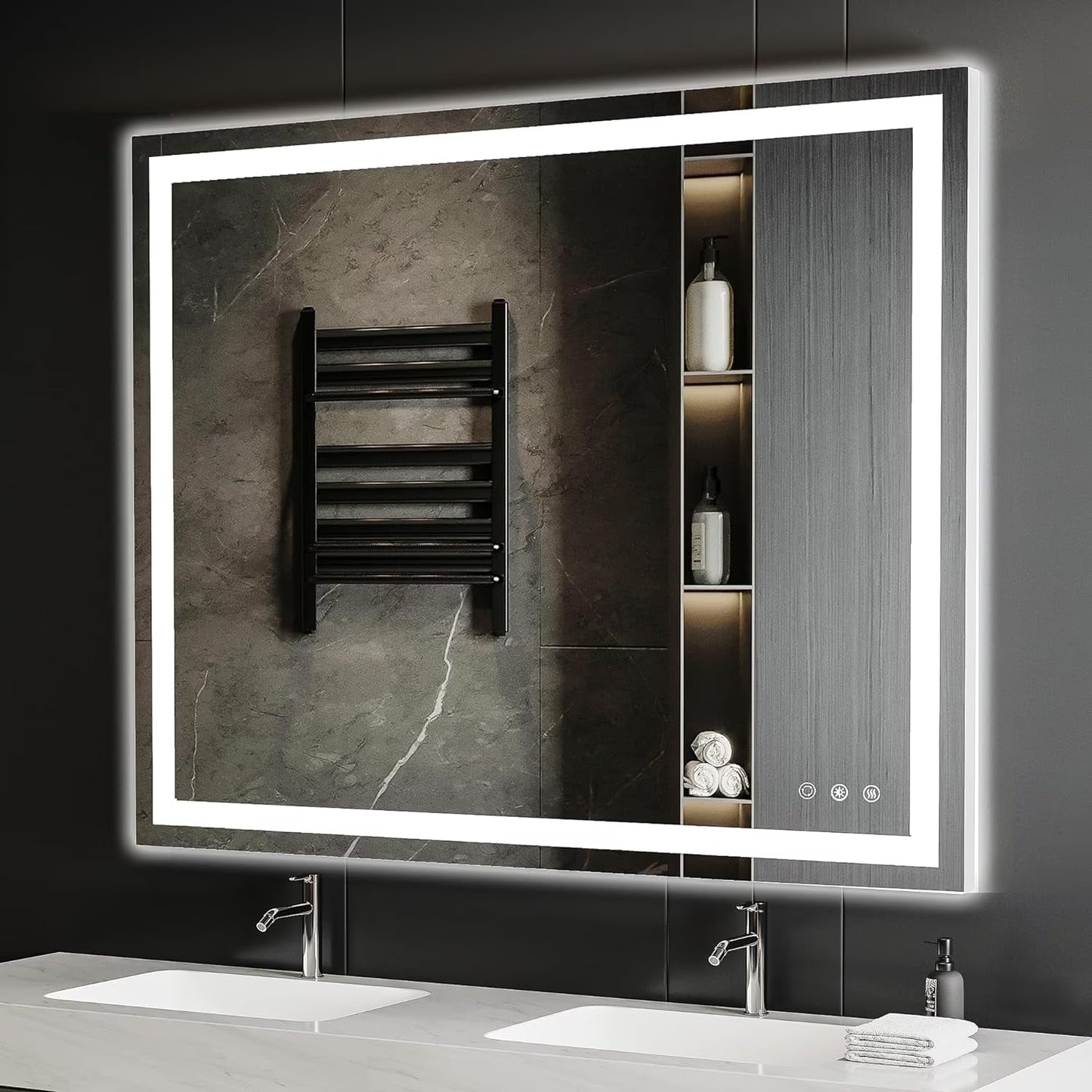 Funtouch Arched LED Bathroom Mirror 20"x30" with Front and Backlight, LED Bathroom Mirror with Lights��Anti-Fog��3 Colors, Memory,Shatterproof,UL Listed