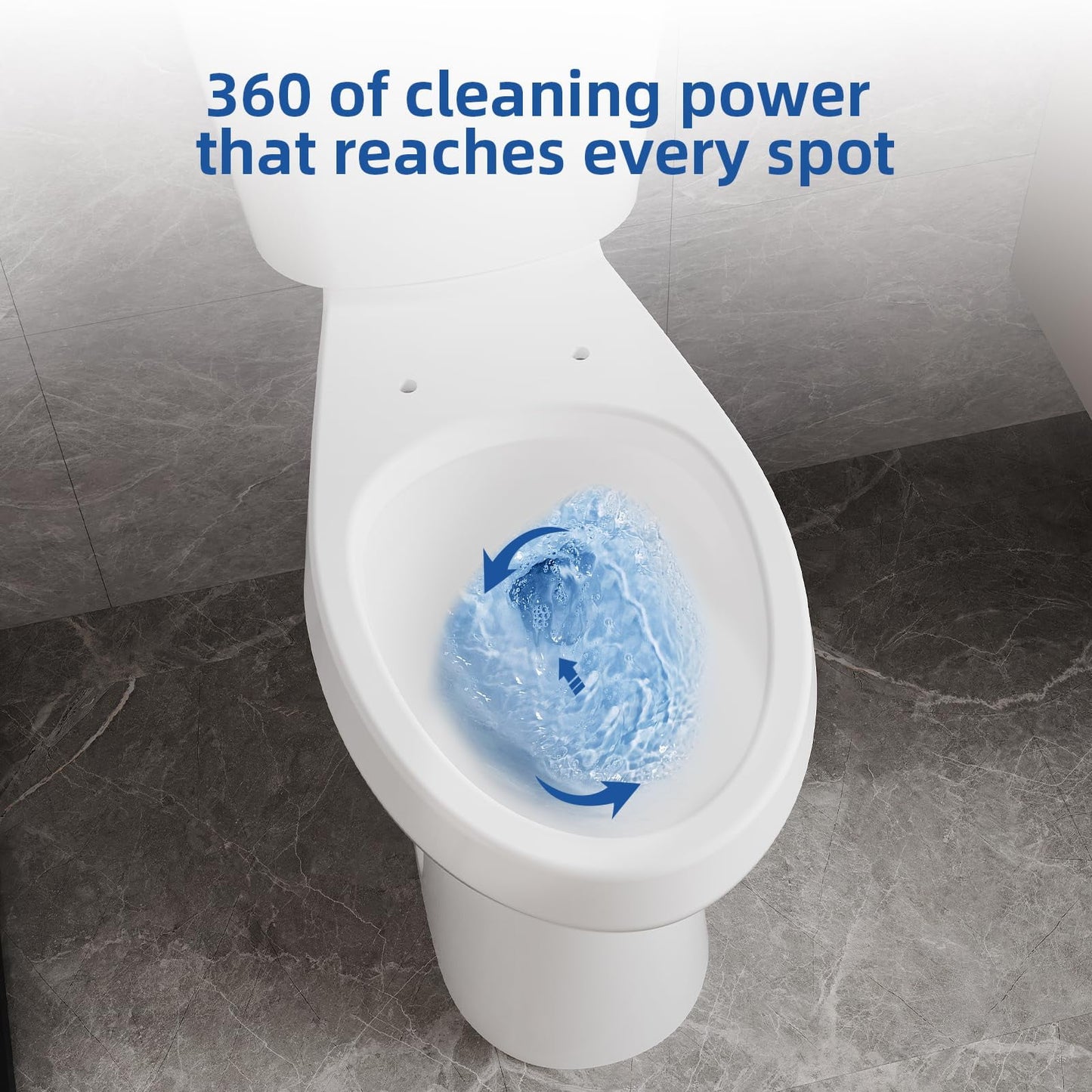 Huisuilinss Two-Piece Toilet,19"/21" Toilet,Elongated Toilet Round Toilet With Top Dual Flush/Side Flush,Soft Close Seat For Bathrooms