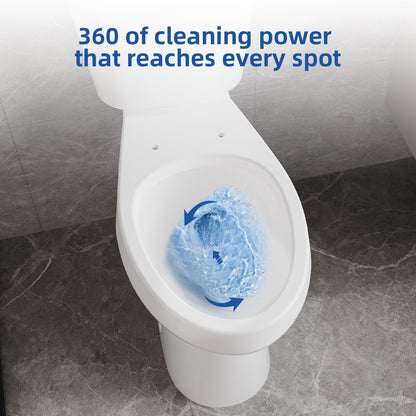 Huisuilinss Two-Piece Toilet,19"/21" Toilet,Elongated Toilet Round Toilet With Top Dual Flush/Side Flush,Soft Close Seat For Bathrooms
