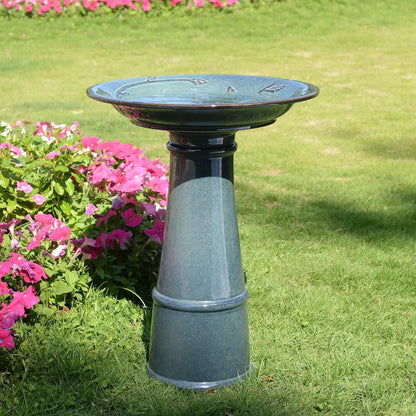 Hi-Line Gift Ltd. Ceramic Birdbath - Ocean Blue Serenity