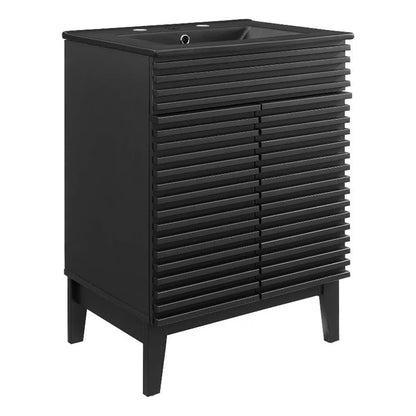 Modway Render 24" Bathroom Vanity in White Black