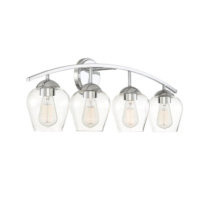 Trade Winds Lighting 4-Light Bathroom Vanity Light In Brushed Nickel