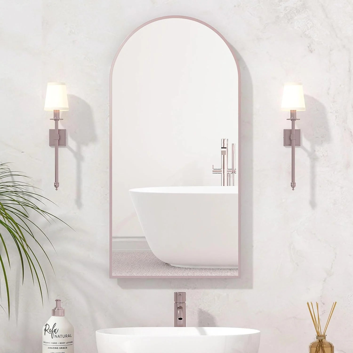 Arched Medicine Cabinet with Mirror,Recessed Medicine Cabinet Mirrors for Bathroom Cabinet with Mirror,Arched Metal Framed Medicine Cabinet,Arch Medicine Cabinet Recessed 16x31 in