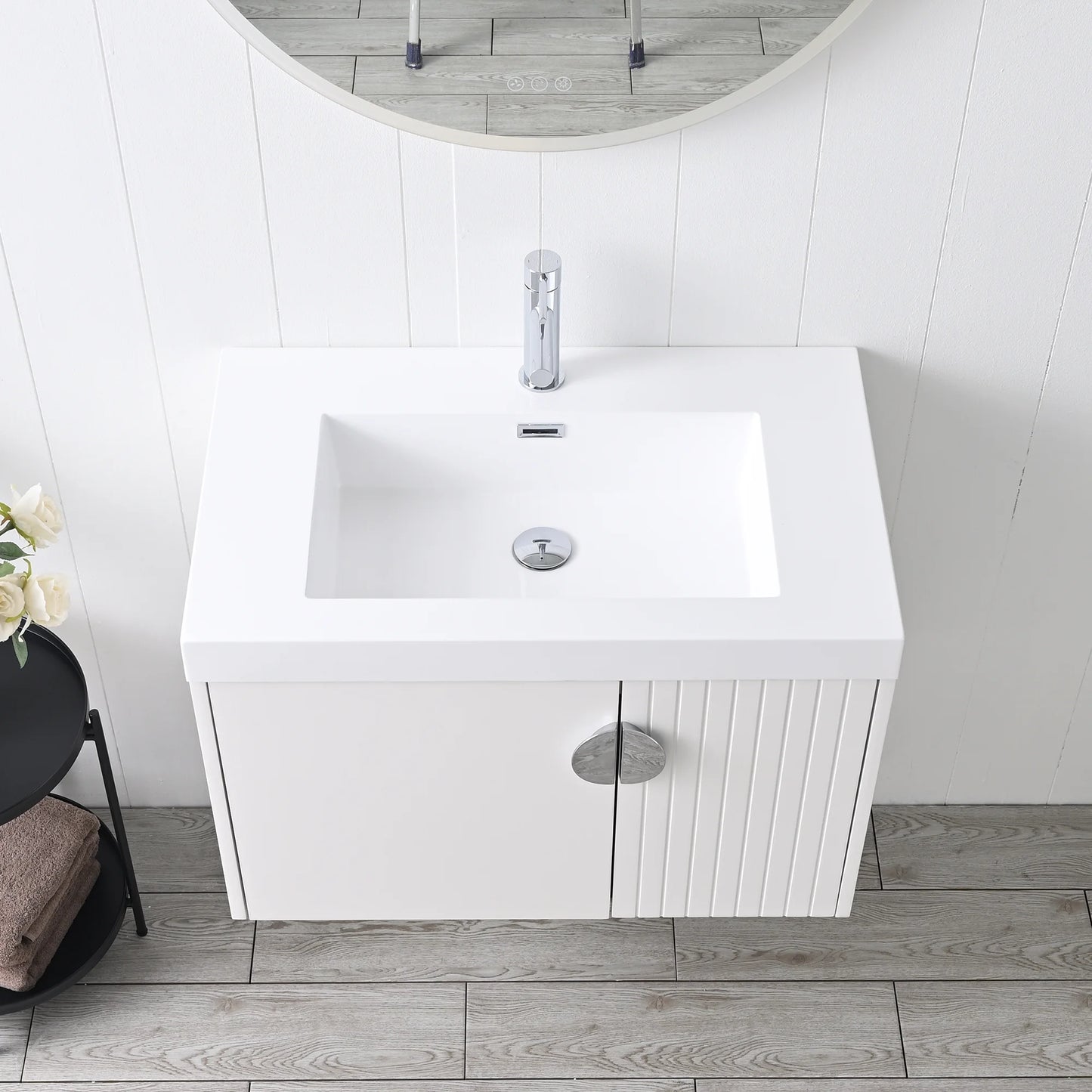 Floating & Wall Mounted Bathroom Vanity Set with Acrylic Sink