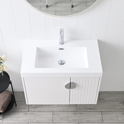 Floating & Wall Mounted Bathroom Vanity Set with Acrylic Sink
