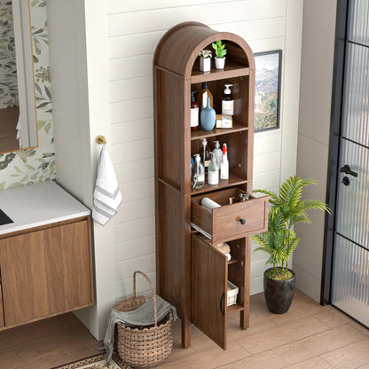 Furtivusia Bathroom Storage Cabinet Narrow Tall Cabinet Storage Tower with Door and Drawer