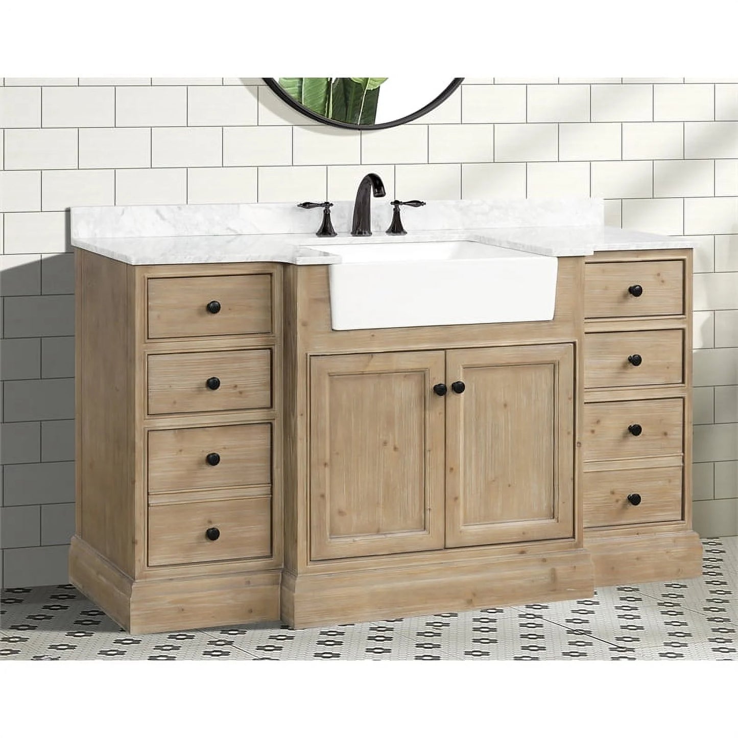 Ari Kitchen & Bath Kelly 60" Solid Wood Bathroom Vanity in Weathered Fir