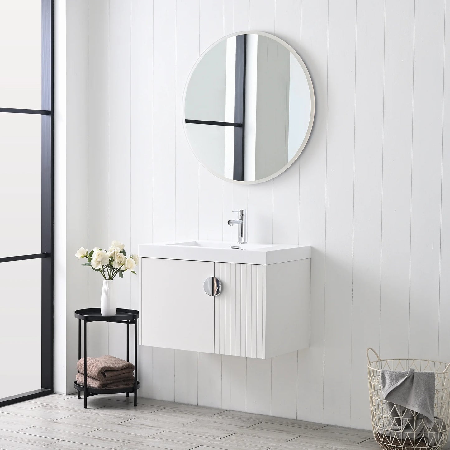 Floating & Wall Mounted Bathroom Vanity Set with Acrylic Sink