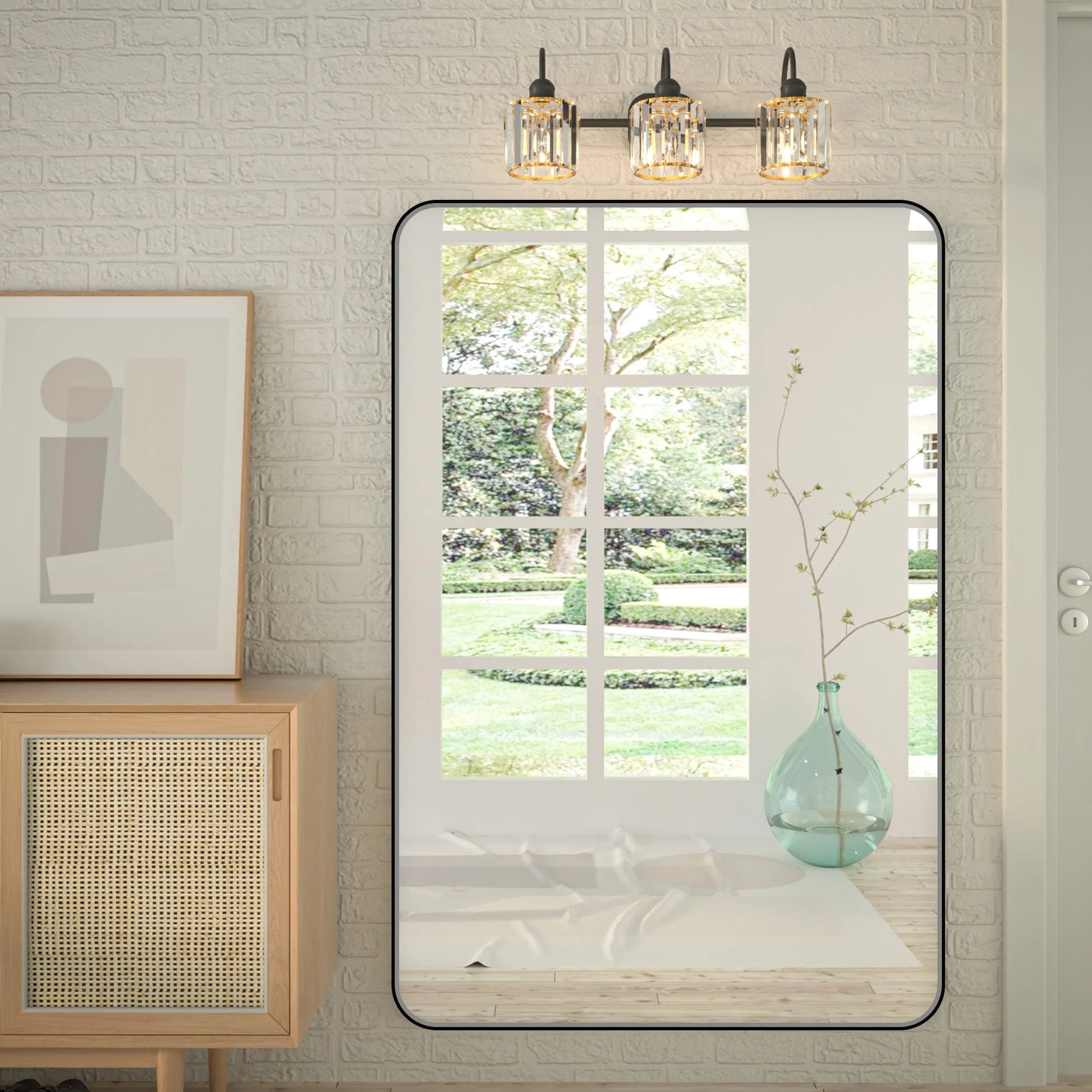 Noir Black Framed Vanity Mirror, Anti-Fog, Front & Backlit, Dimmable, Horizontal/Vertical Mount, Modern Bathroom Decor