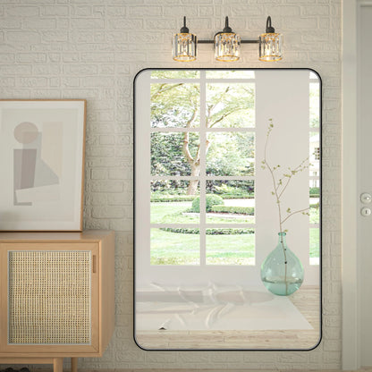 Noir Black Framed Vanity Mirror, Anti-Fog, Front & Backlit, Dimmable, Horizontal/Vertical Mount, Modern Bathroom Decor