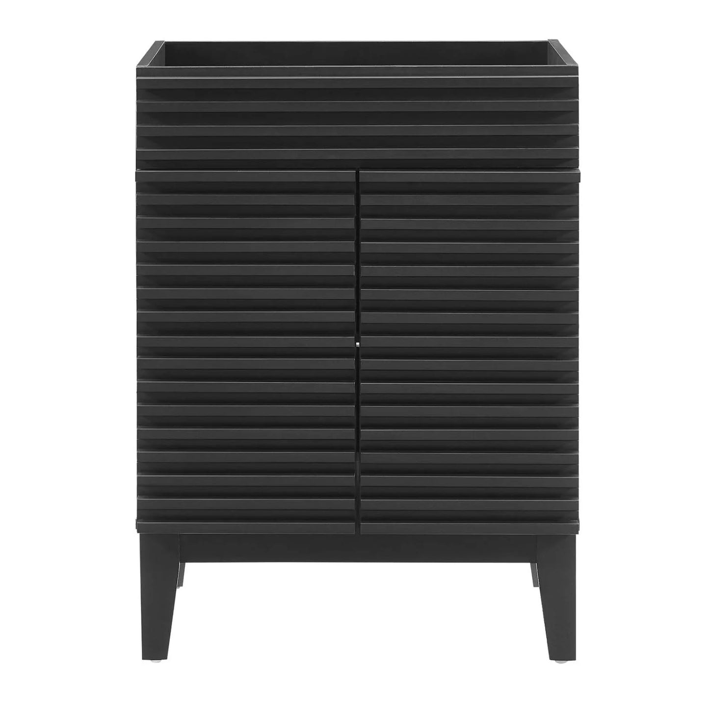 Vanity Cabinet (Sink not included), Black, Wood, Mid Century Hotel Bedroom Bathroom, Modern Contemporary HB33433