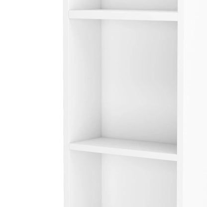 Zimtown Wooden Barber Station Makeup Hair Salon Cabinet, Freestanding Bathroom Tall Cabinet with 5 Storage Shelves & Drawer, White