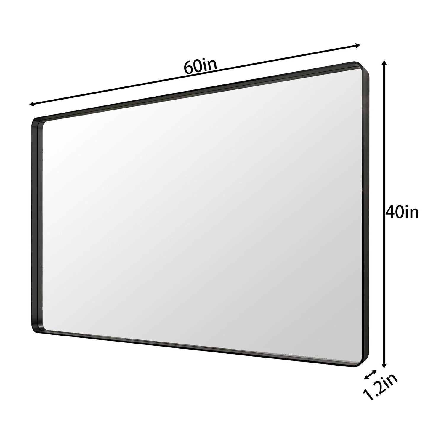 Noir Black Framed Vanity Mirror, Anti-Fog, Front & Backlit, Dimmable, Horizontal/Vertical Mount, Modern Bathroom Decor