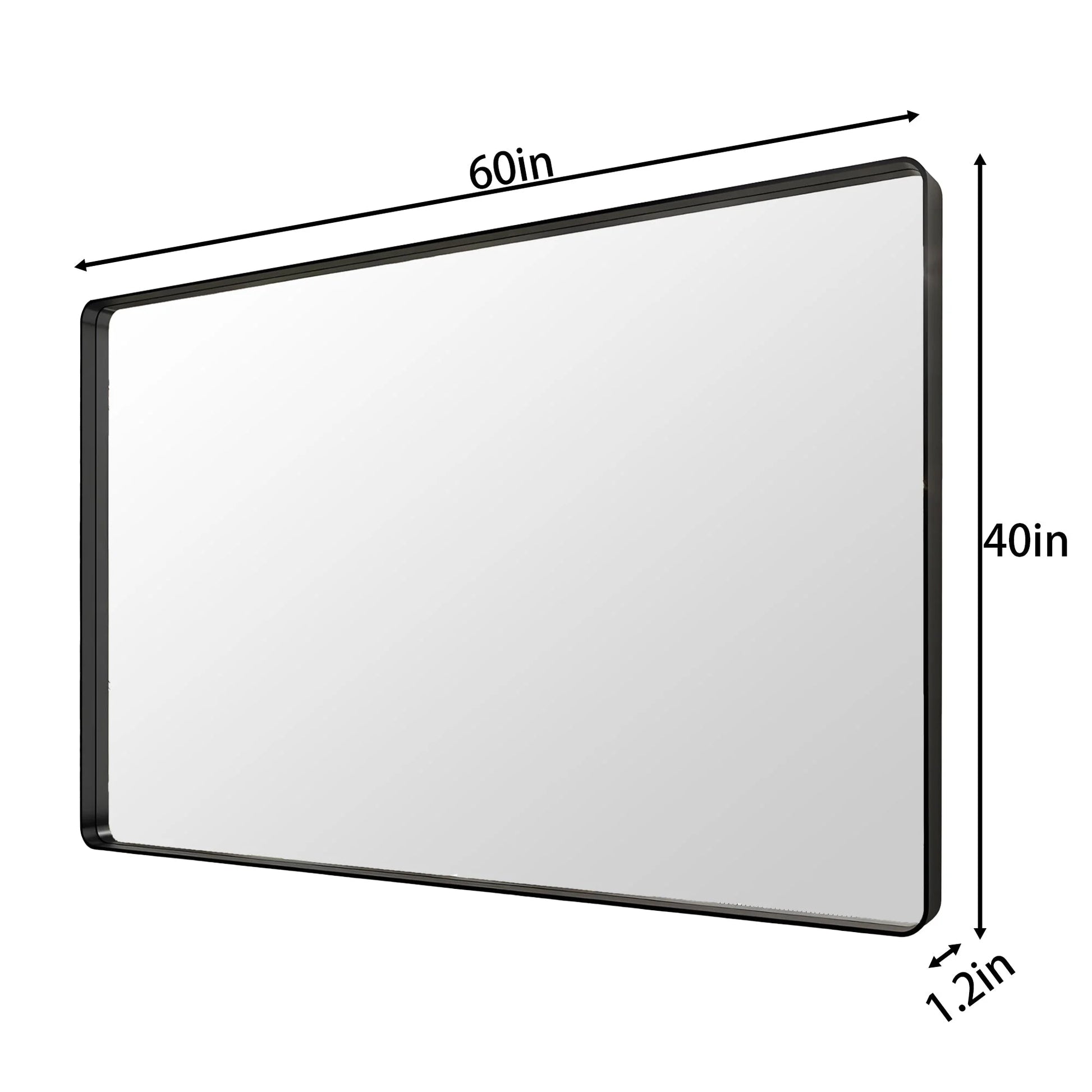 Noir Black Framed Vanity Mirror, Anti-Fog, Front & Backlit, Dimmable, Horizontal/Vertical Mount, Modern Bathroom Decor