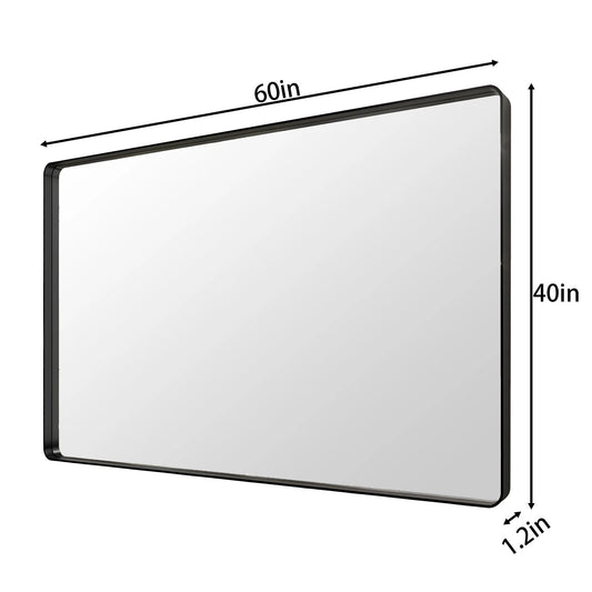Noir Black Framed Vanity Mirror, Anti-Fog, Front & Backlit, Dimmable, Horizontal/Vertical Mount, Modern Bathroom Decor