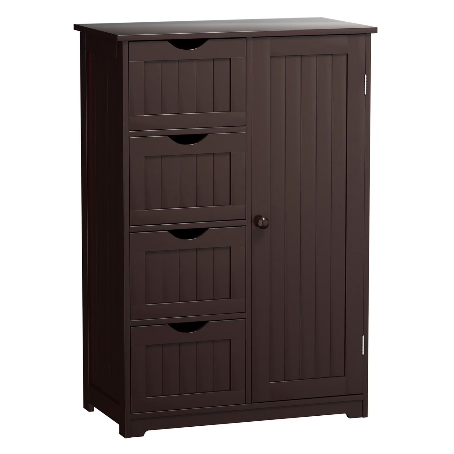 Bathroom Storage Wooden 4 Drawer Cabinet Cupboard 2 Shelves Free Standing White