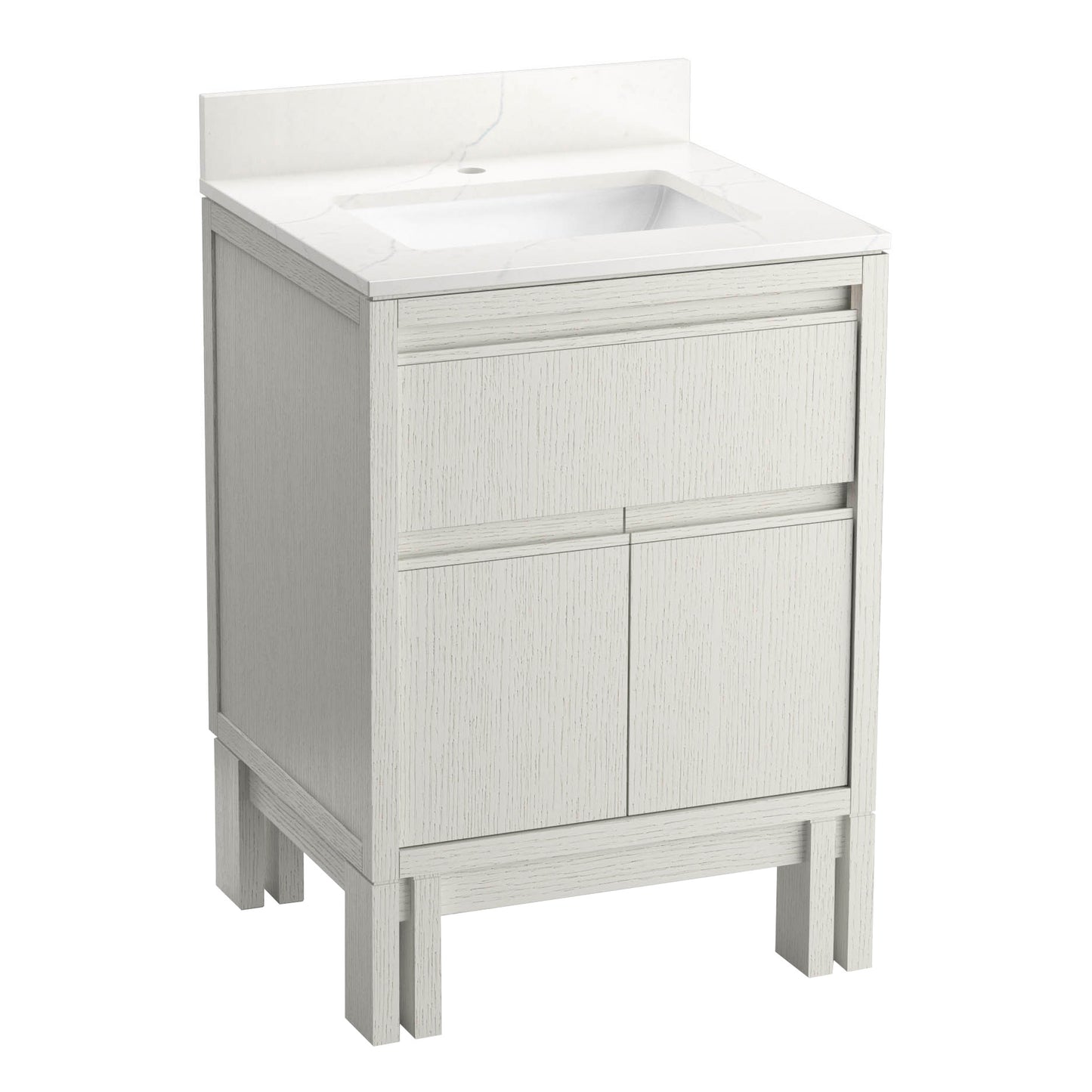 Kohler Solive Bathroom Vanity with Sink and Quartz Top in White