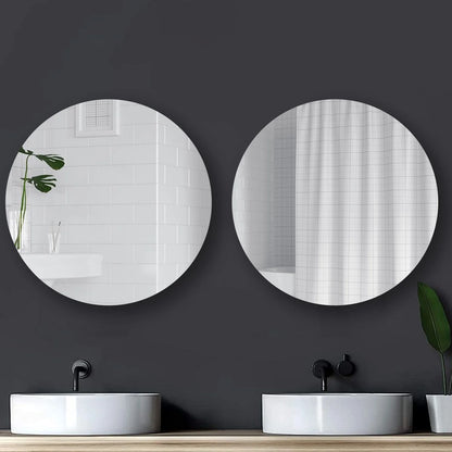 FUMANGO Medicine Cabinet Round Bathroom Cabinet Mirror, Circular Storage Cabinet Round Frameless Mirror Cabinet with Surface Mounted
