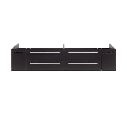 Pemberly Row 72" Wall Hung Double Undermount Sink Bathroom Cabinet in Espresso