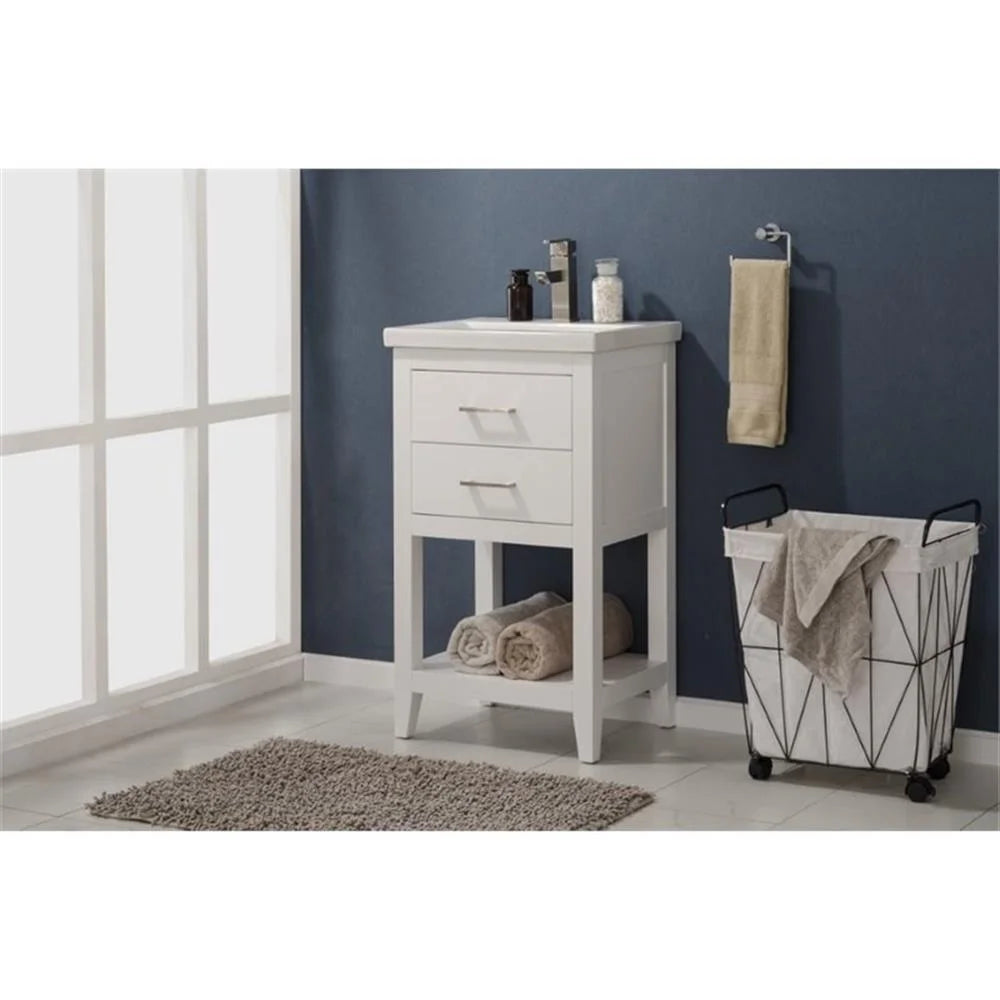 Design Element Cara 20" Single Sink Bathroom Vanity In White