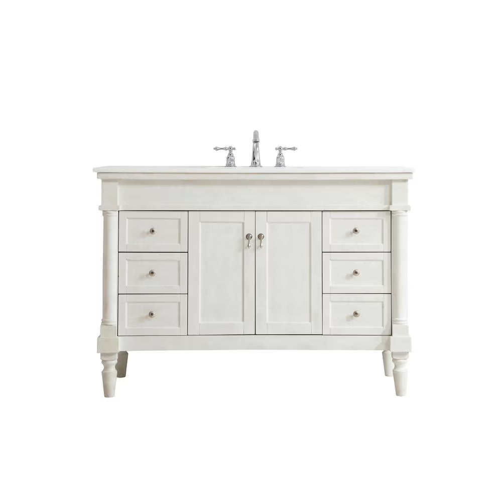 Elegant Kitchen and Bath 48 inch Single Bathroom vanity in Antique Beige