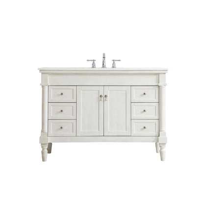 Elegant Kitchen and Bath 48 inch Single Bathroom vanity in Antique Beige