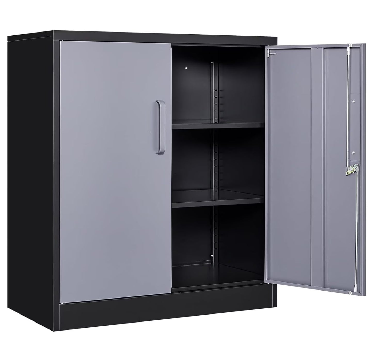 WDNMD9418 Storage Cabinet with Doors and Shelves,Display Cabinet with Glass Doors, Freestanding Kitchen Pantry Cabinet with Glass Doors and Shelves for Home Office, Pantry,Kitchen Bathroom