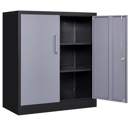 WDNMD9418 Storage Cabinet with Doors and Shelves,Display Cabinet with Glass Doors, Freestanding Kitchen Pantry Cabinet with Glass Doors and Shelves for Home Office, Pantry,Kitchen Bathroom