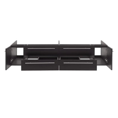 Pemberly Row 72" Wall Hung Double Undermount Sink Bathroom Cabinet in Espresso