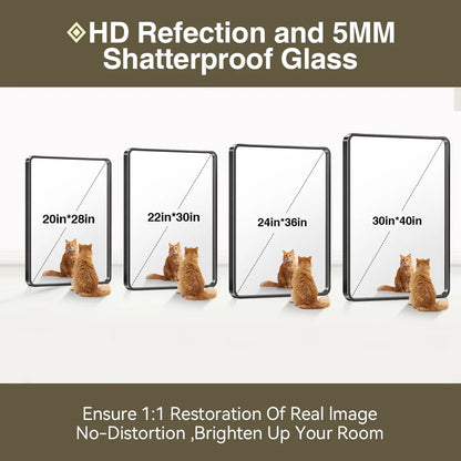 Brightify 24x36 Inch Black Bathroom Mirrors Wall Mirror, Modern Rectangle Bathroom Vanity Wall Mirror with HD Glass & Black Metal Frame for Living Room Mantel Bedroom Entryway, Horizontal / Vertical