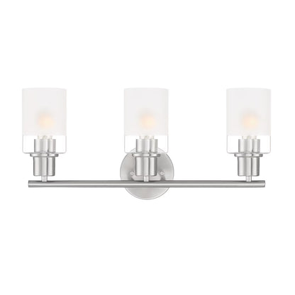 Designers Fountain Cedar Lane 3 Light Brushed Nickel Bathroom Vanity Light Fixture, D236M-3B-BN