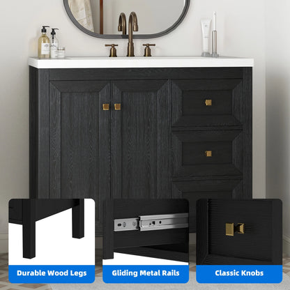Dextrus 36'' Modern Bathroom Vanity with Sink Combo, Freestanding Bathroom Storage Cabinet with Drawers & Doors, Black