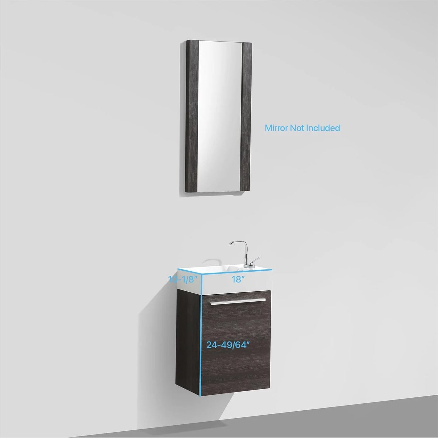 Blossom Colmar 18" Floating Bathroom Vanity w/ Acrylic Sink | Navy Blue Finish | Wall Mount | Soft-Close