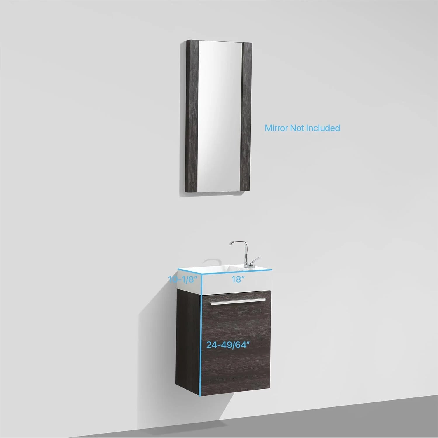 Blossom Colmar 18" Floating Bathroom Vanity w/ Acrylic Sink | Navy Blue Finish | Wall Mount | Soft-Close
