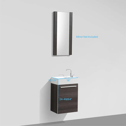 Blossom Colmar 18" Floating Bathroom Vanity w/ Acrylic Sink | Navy Blue Finish | Wall Mount | Soft-Close