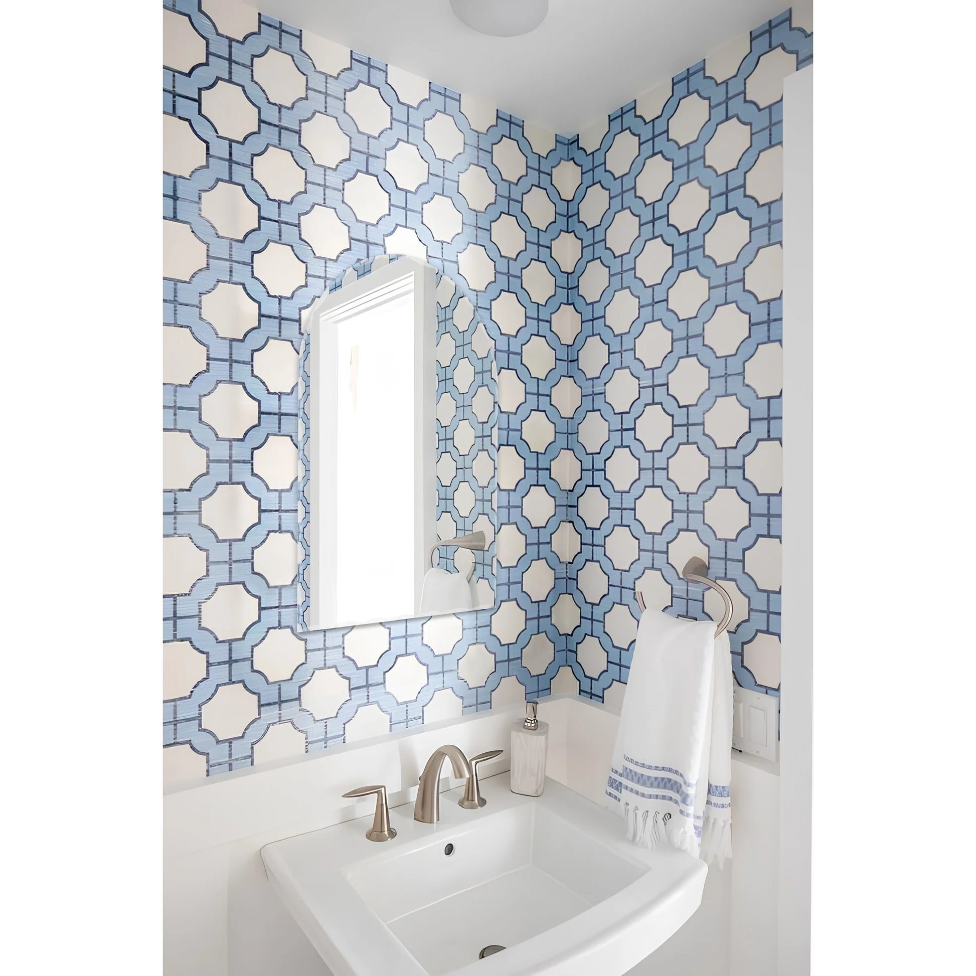 Decor Wonderland Rita Arch Modern Frameless Bathroom Vanity Mirror 39.5" W x 31.5" T