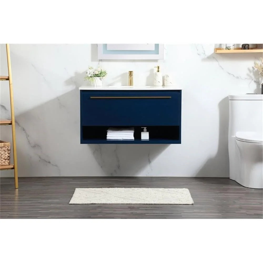 Elegant Kitchen and Bath 36 Inch Single Bathroom Vanity In Blue