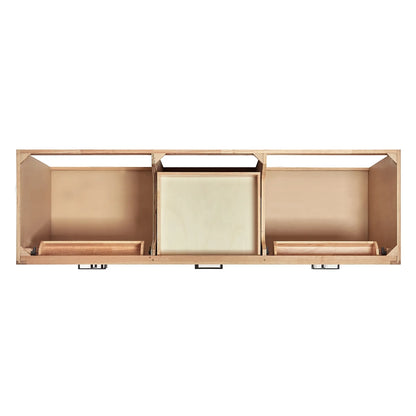 ARIEL Hepburn 72 Inch Double Rectangle Sink Bathroom Vanity With Carrara White Quartz Countertop 1.5 Inch Edge In Oak