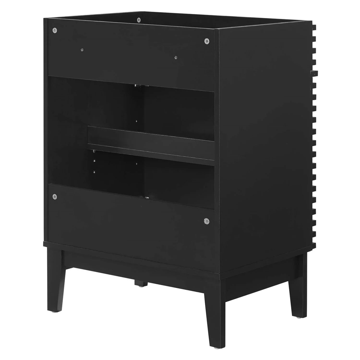 Vanity Cabinet (Sink not included), Black, Wood, Mid Century Hotel Bedroom Bathroom, Modern Contemporary HB33433
