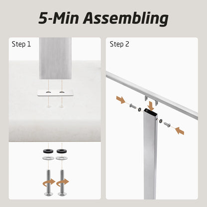 KES Freestanding Towel Rack for Bathroom 2-Tier, Floor Towel Stand with Heavy Marble Base, 18/8 Stainless Steel Brushed, WMBTR003BS