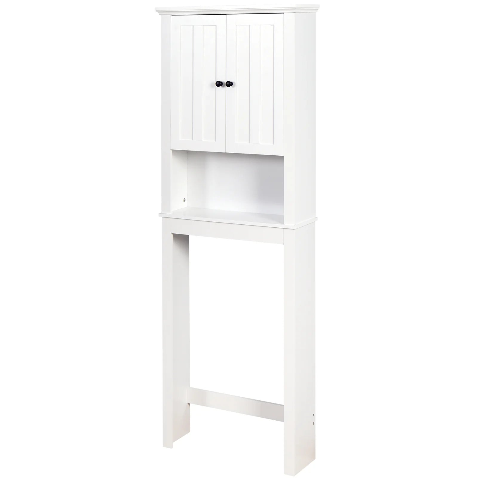 UBesGoo Bathroom Cabinet, Bathroom Space Saver, Over The Toilet Storage with 2-Door Adjustable Shelves, White