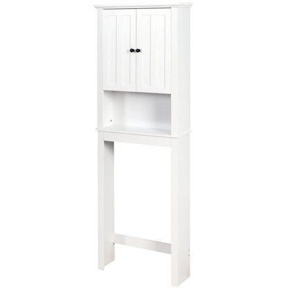 UBesGoo Bathroom Cabinet, Bathroom Space Saver, Over The Toilet Storage with 2-Door Adjustable Shelves, White