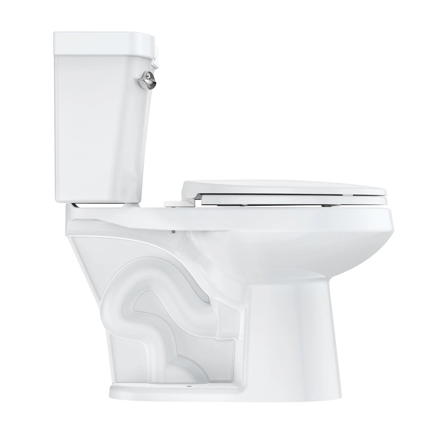 Huloretions Two-Piece Toilets for Bathrooms, Elongated Toilets with Soft Close Seat, Power Flush 1.28 GPF Toilet with Universal ADA Height