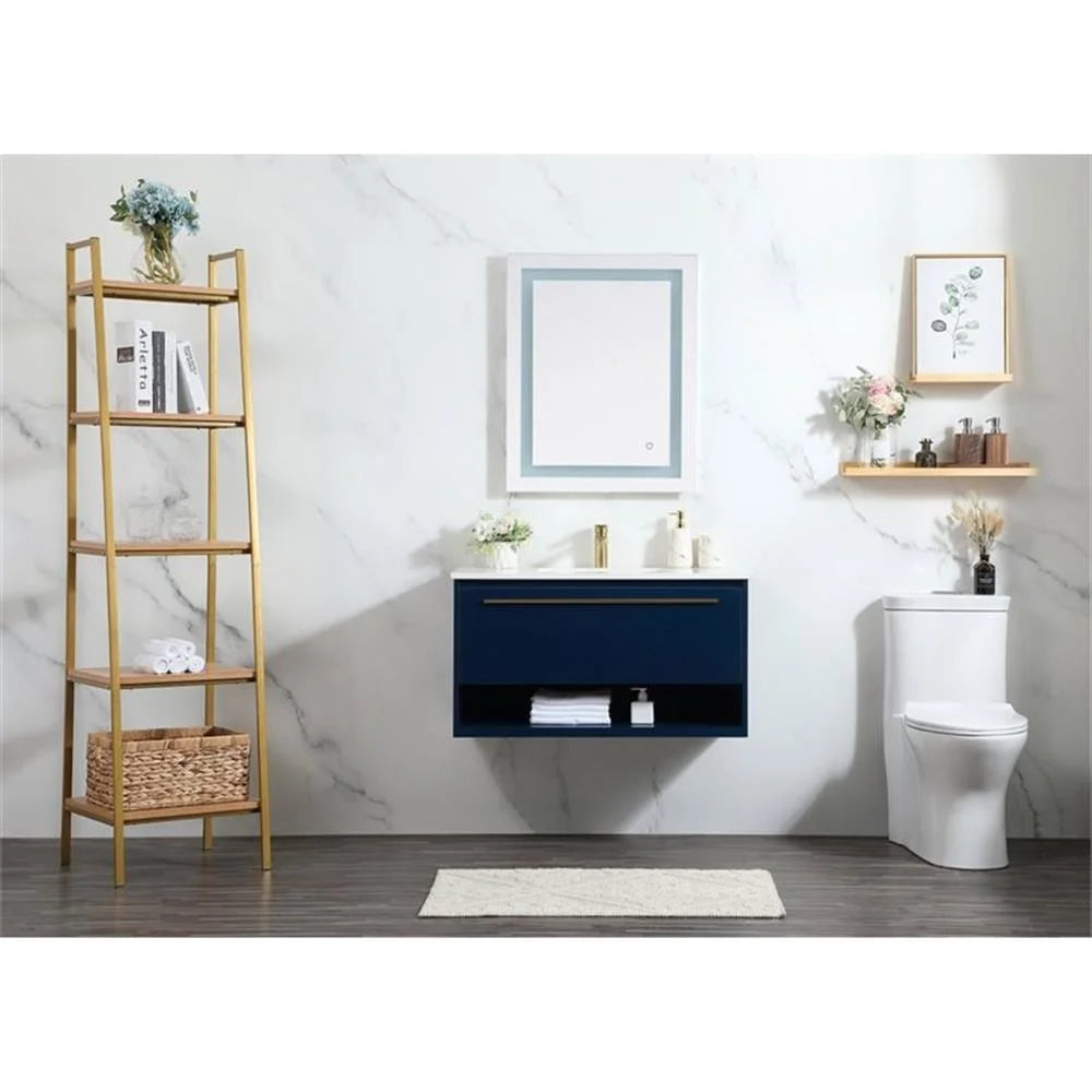 Elegant Kitchen and Bath 36 Inch Single Bathroom Vanity In Blue