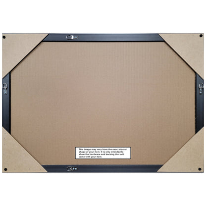 Brushed Nickel Beveled Wood Bathroom Wall Mirror