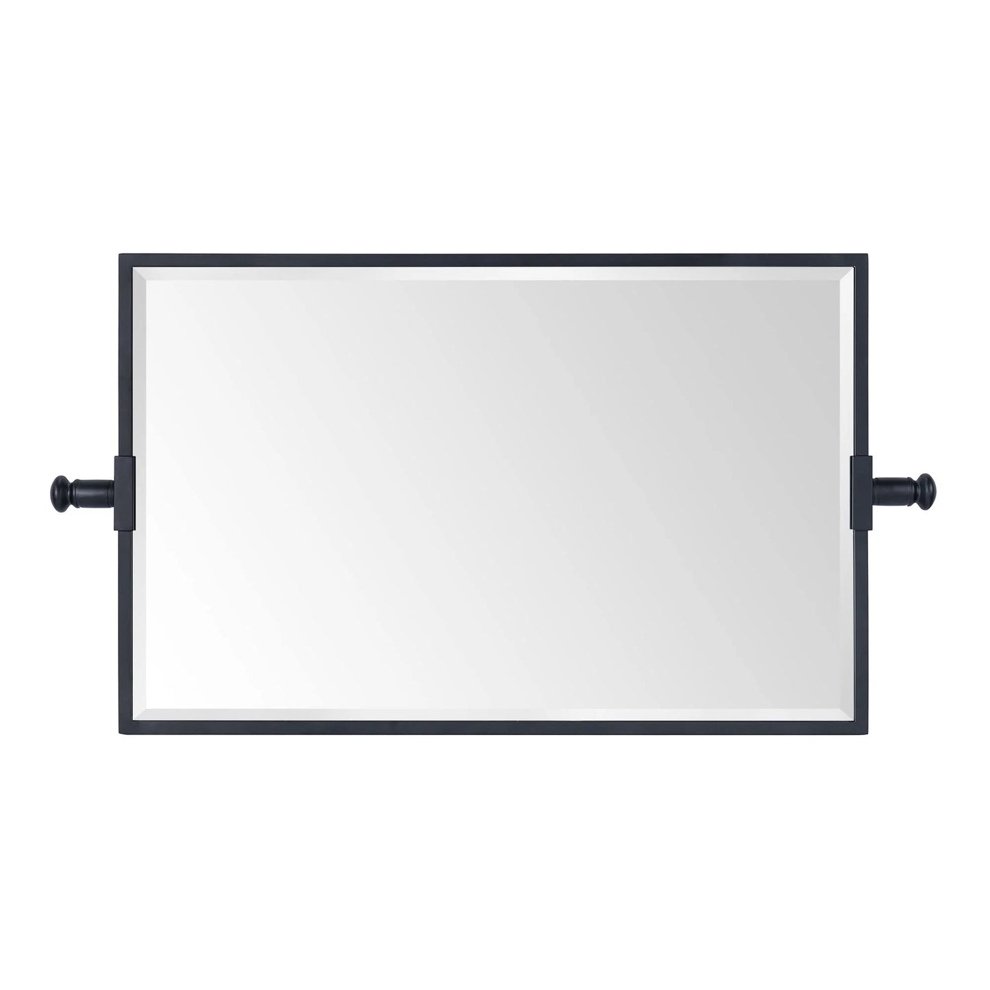 TEHOME Black Beveled Rectangle Pivot-N-View Bathroom Vanity Mirror 14x22"