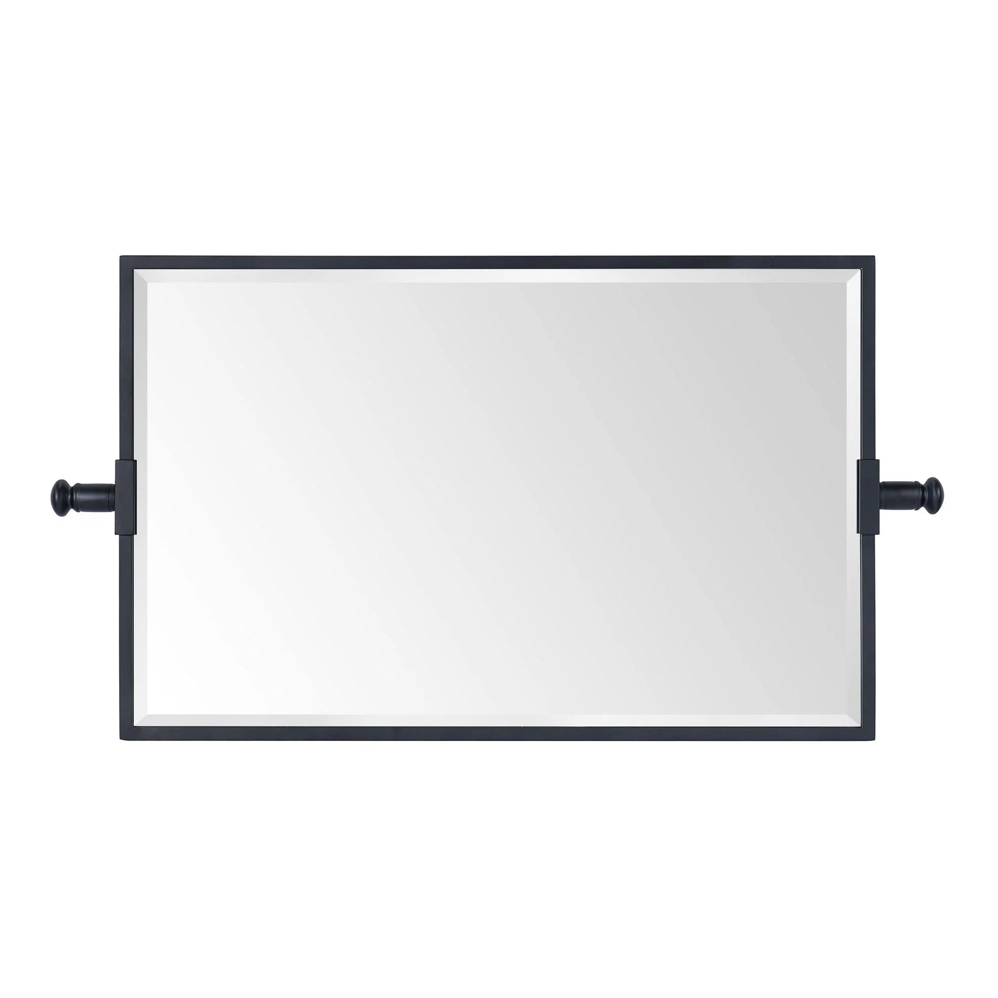 TEHOME Black Beveled Rectangle Pivot-N-View Bathroom Vanity Mirror 14x22"