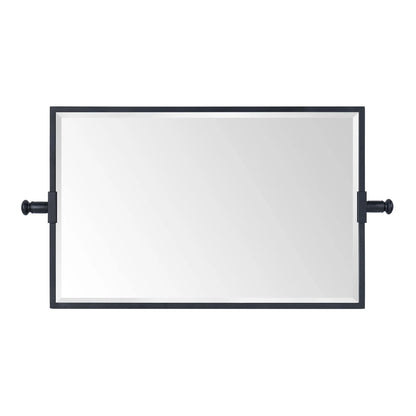 TEHOME Black Beveled Rectangle Pivot-N-View Bathroom Vanity Mirror 14x22"