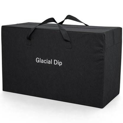 SaluSpa: Glacial Dip - Cold Plunge Inflatable Tub - 60x36x28", Black Marble, Ice Bath, FortiFiber, Polar Shield Year Round Use, Cover & Storage Bag